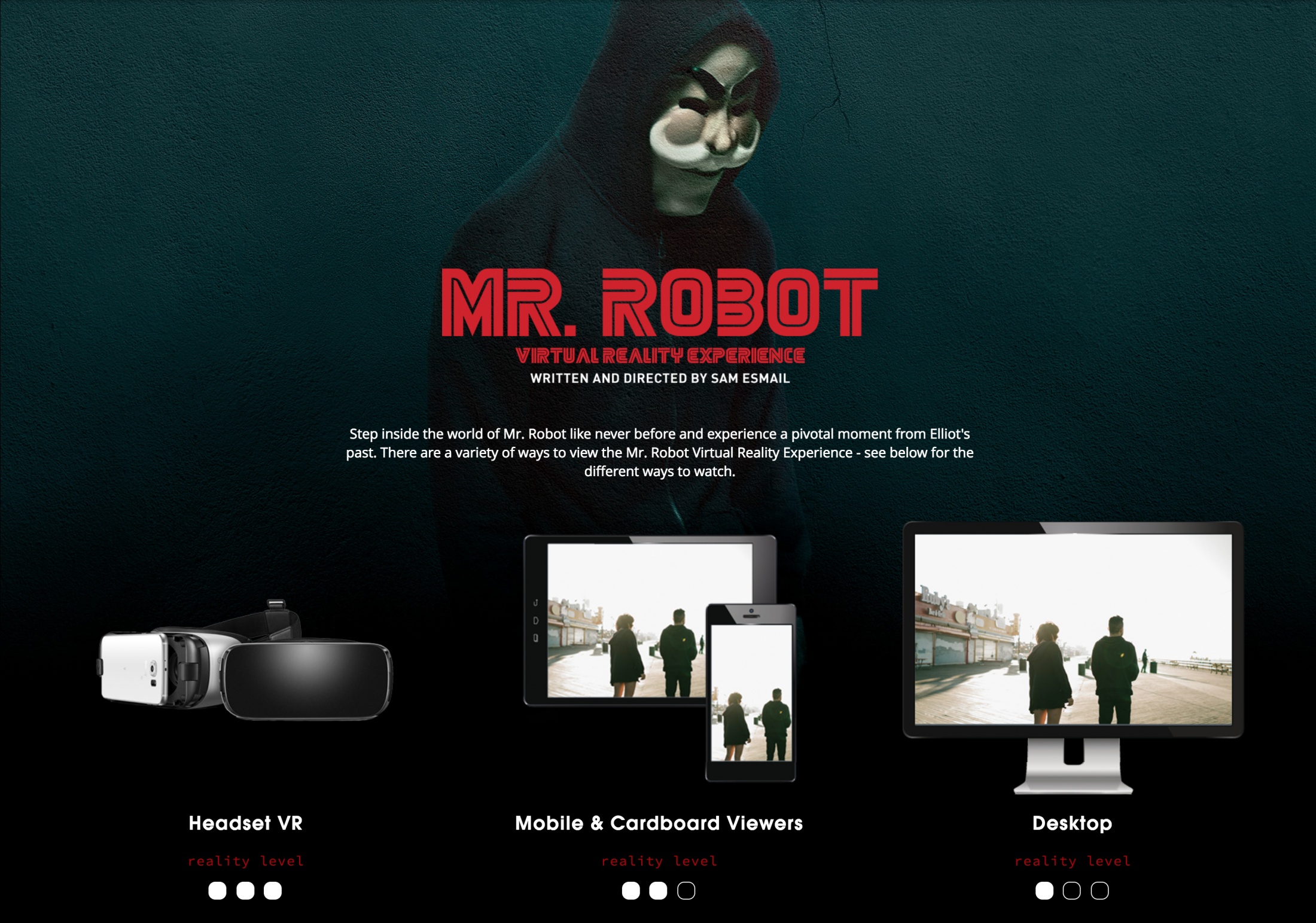 Thumbnail for The Mr. Robot Virtual Reality Experience