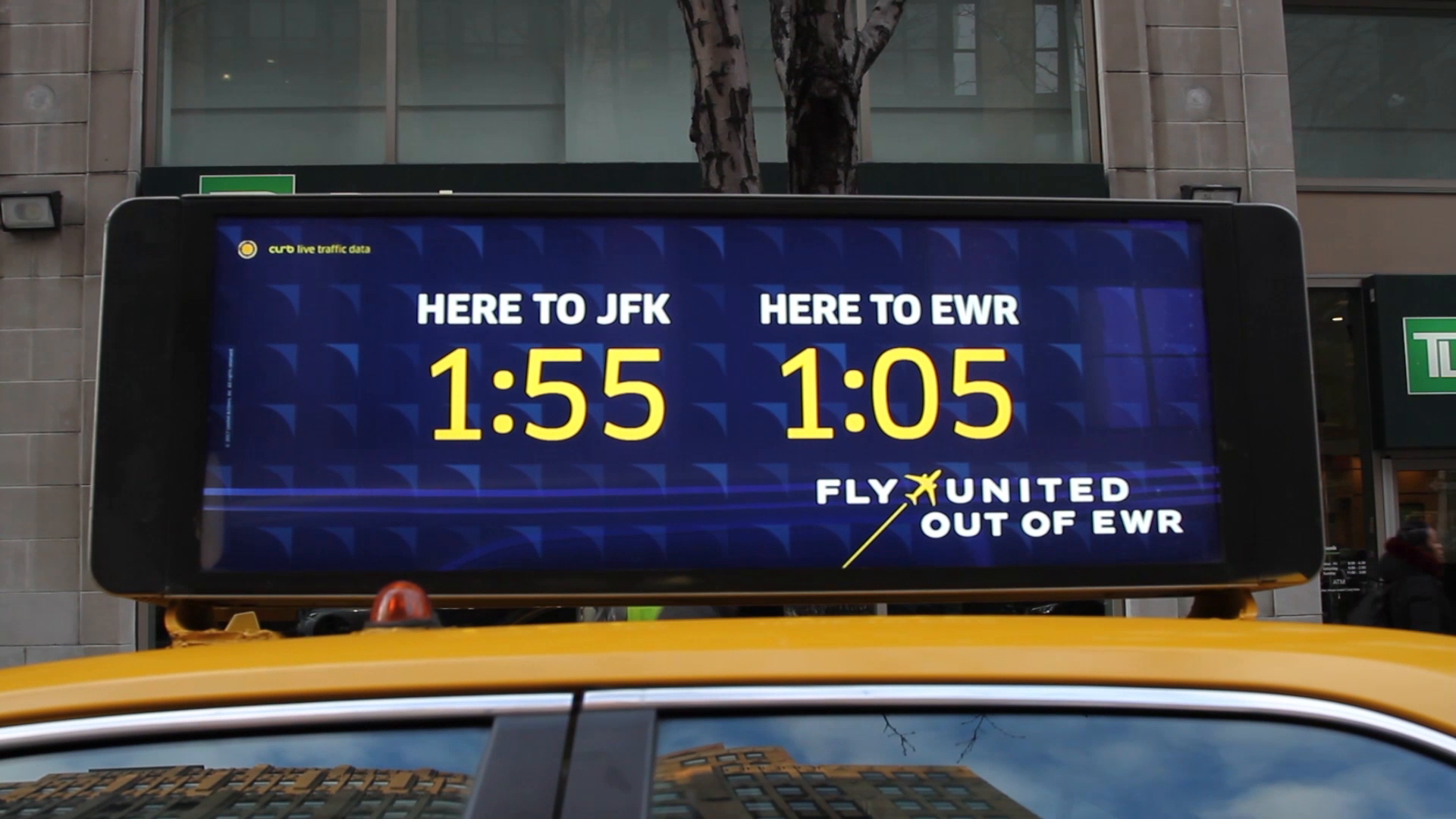 Thumbnail for United Airlines EWR Real-Time Data Taxi Top Campaign