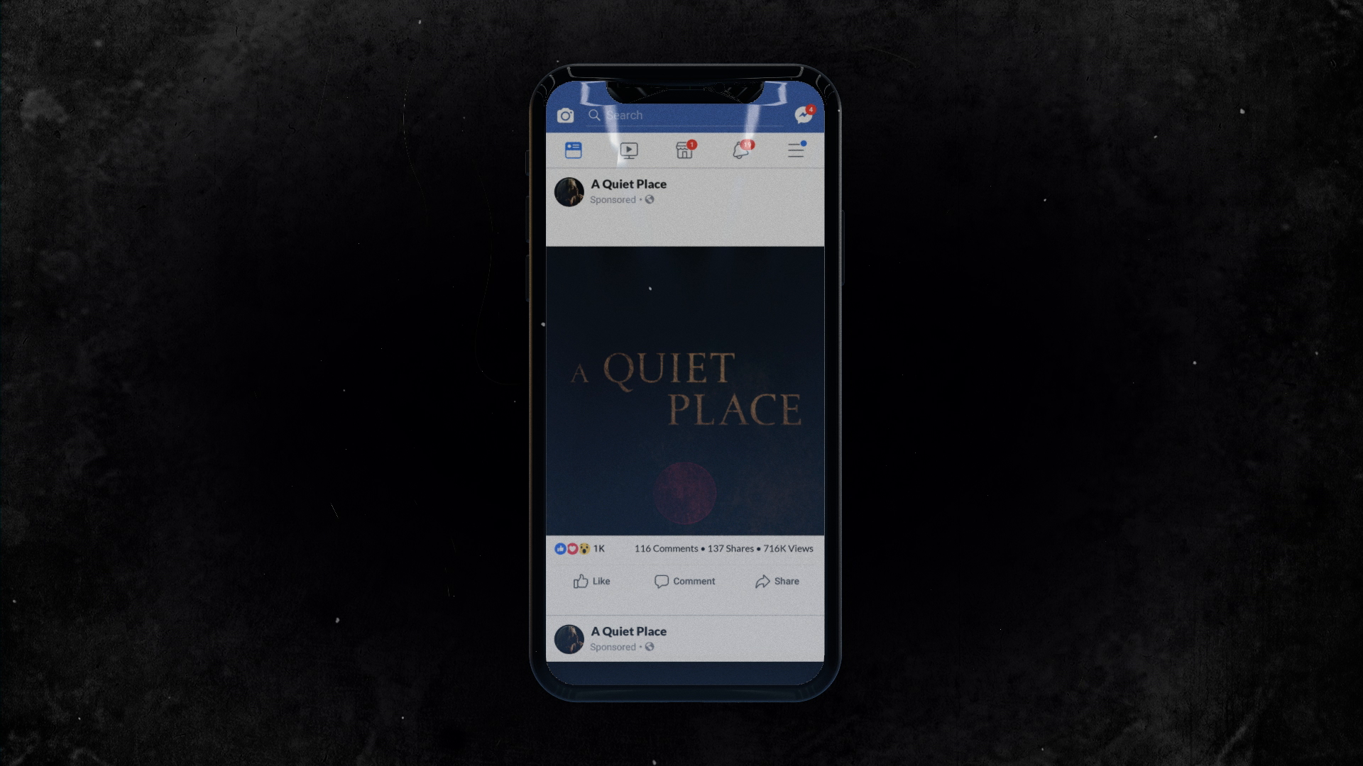 Thumbnail for A Quiet Place - Home Video - Social Media Campaign